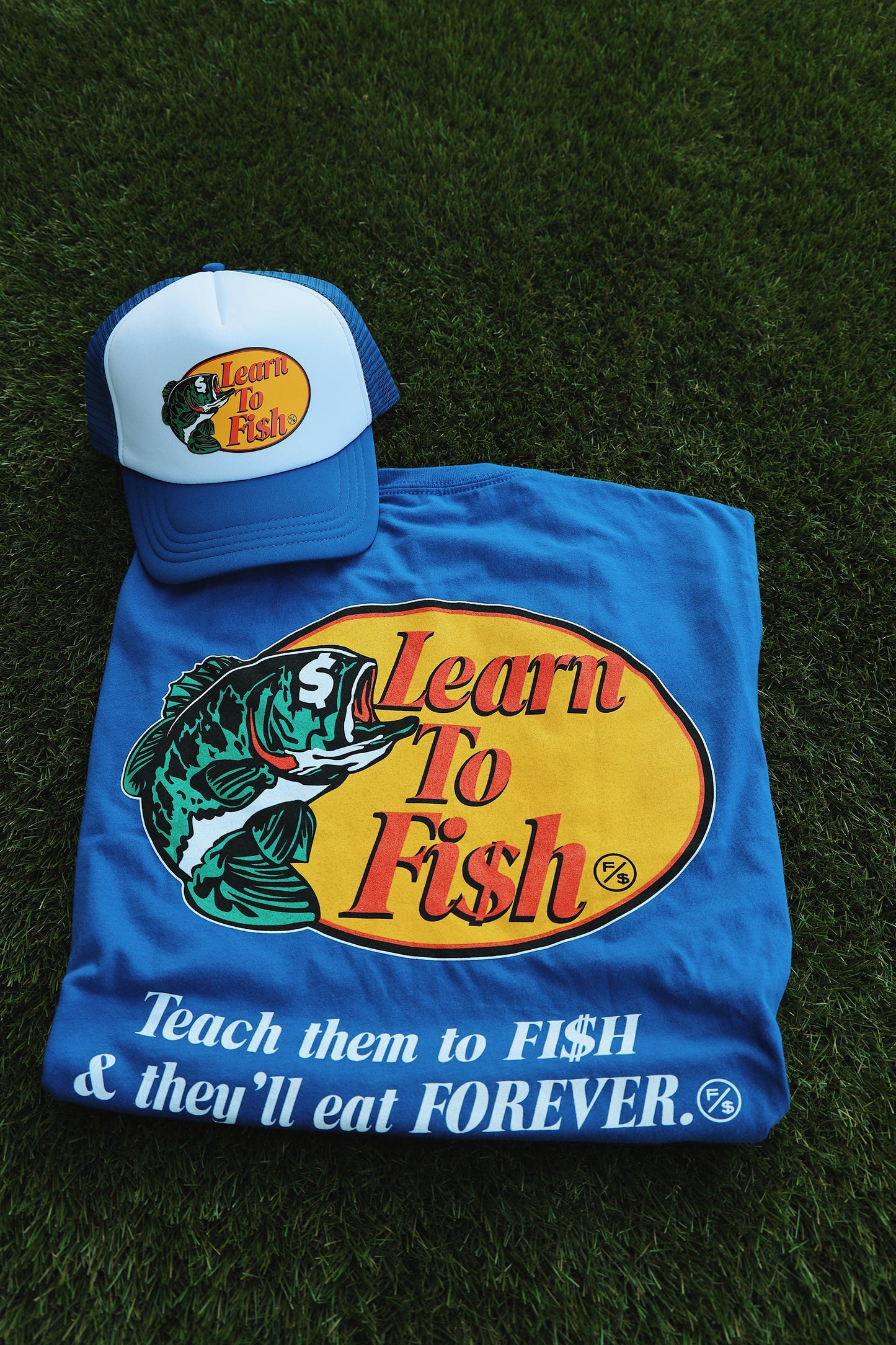 Learn To Fish: Tee (Blue)