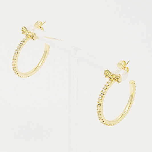 Bow On Top Hoop Earrings