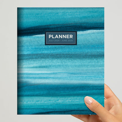 **FINAL SALE** July 2024 - June 2025 Blue Watercolor Medium Monthly Planner