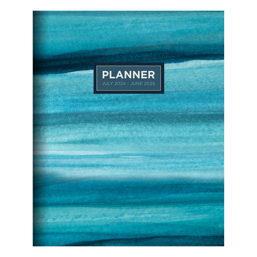 **FINAL SALE** July 2024 - June 2025 Blue Watercolor Medium Monthly Planner