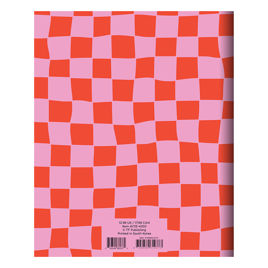 **FINAL SALE** July 2024 - June 2025 Check Pink and Red Medium Monthly Planner