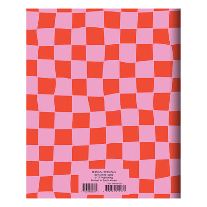 **FINAL SALE** July 2024 - June 2025 Check Pink and Red Medium Monthly Planner