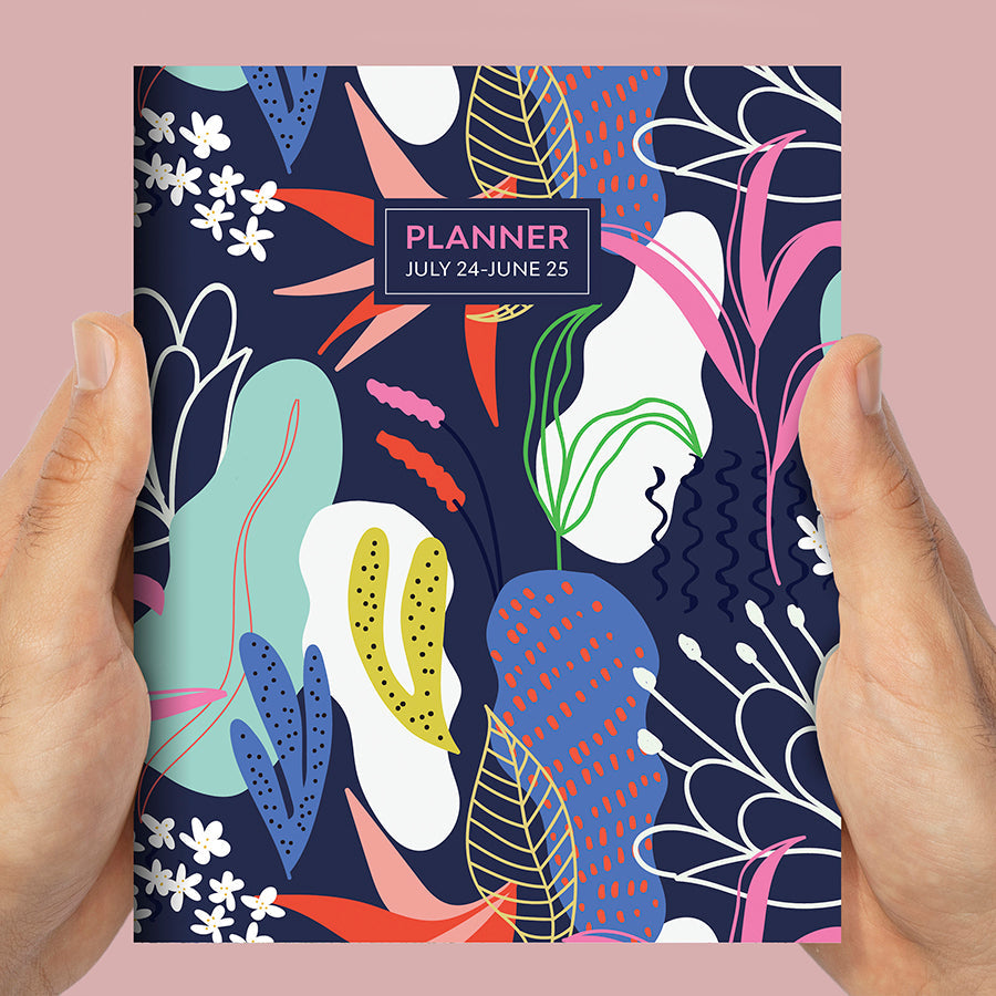 **FINAL SALE** July 2024 - June 2025 Funky Floral Medium Monthly Planner