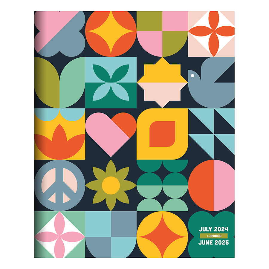 **FINAL SALE** July 2024 - June 2025 Scandanavian Symbols Medium Monthly Planner