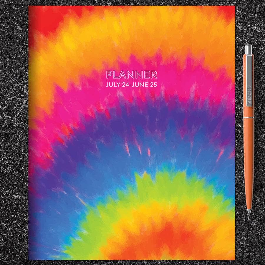 **FINAL SALE** July 2024 - June 2025 Tie Dye Medium Monthly Planner