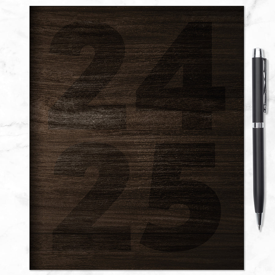 **FINAL SALE** July 2024 - June 2025 Walnut Wood Medium Monthly Planner