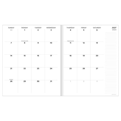 **FINAL SALE** July 2024 - June 2025 Black Leaves Large Monthly Planner