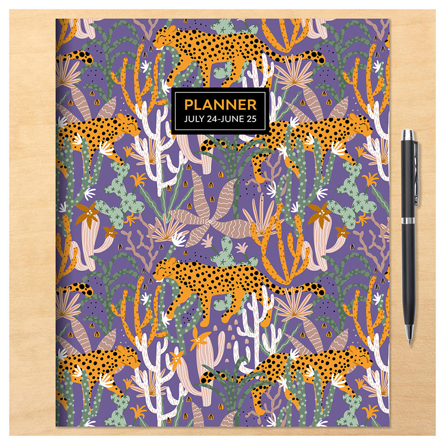 **FINAL SALE** July 2024 - June 2025 Jungle Cat Large Monthly Planner