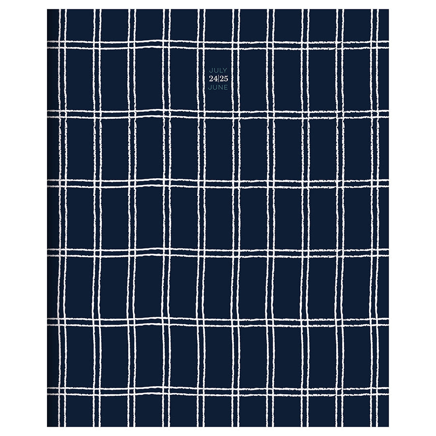 **FINAL SALE** July 2024 - June 2025 Navy Grid Large Monthly Planner