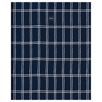 **FINAL SALE** July 2024 - June 2025 Navy Grid Large Monthly Planner