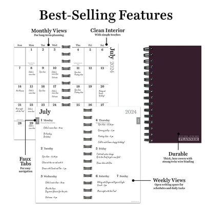 **FINAL SALE** July 2024 - June 2025 Dark As Night Small Weekly Monthly Planner