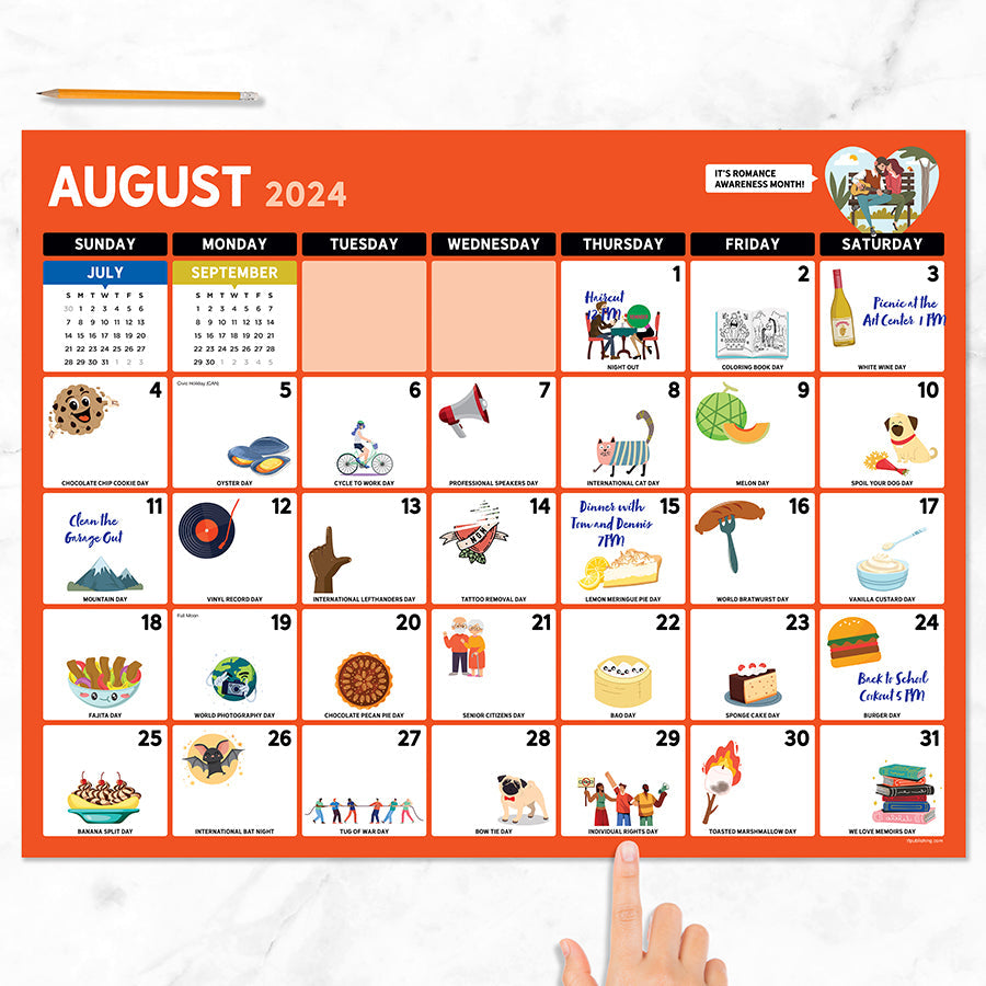 **FINAL SALE** July 2024 - June 2025 Every Day's A Holiday Large Desk Pad Monthly Blotter Calendar