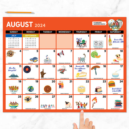 **FINAL SALE** July 2024 - June 2025 Every Day's A Holiday Large Desk Pad Monthly Blotter Calendar