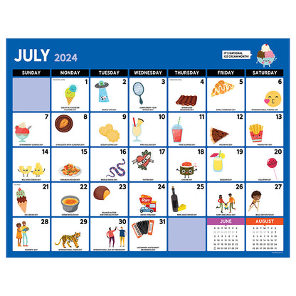 **FINAL SALE** July 2024 - June 2025 Every Day's A Holiday Large Desk Pad Monthly Blotter Calendar