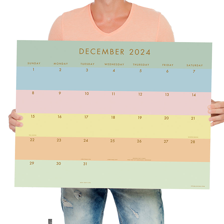 **FINAL SALE** July 2024 - June 2025 Super Stripe Large Desk Pad Monthly Blotter Calendar