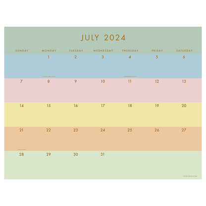 **FINAL SALE** July 2024 - June 2025 Super Stripe Large Desk Pad Monthly Blotter Calendar