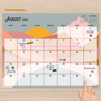 **FINAL SALE** July 2024 - June 2025 Landscapes Large Desk Pad Monthly Blotter Calendar