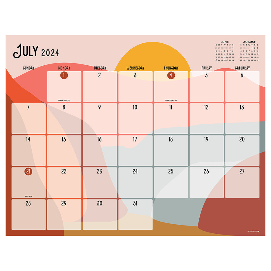 **FINAL SALE** July 2024 - June 2025 Landscapes Large Desk Pad Monthly Blotter Calendar