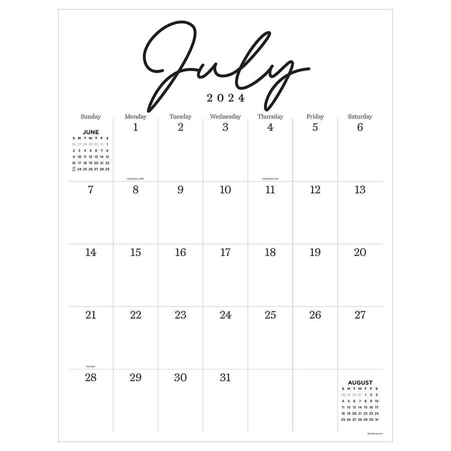 **FINAL SALE** July 2024 - June 2025 Large Art Poster Wall Calendar