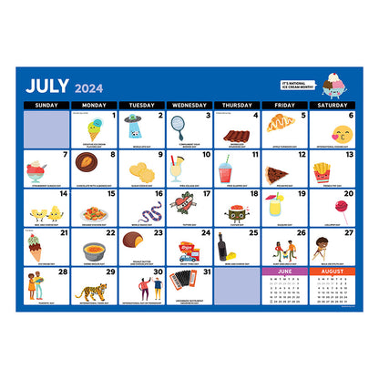 **FINAL SALE** July 2024 - June 2025 Every Day's A Holiday Medium Desk Pad Monthly Blotter Calendar