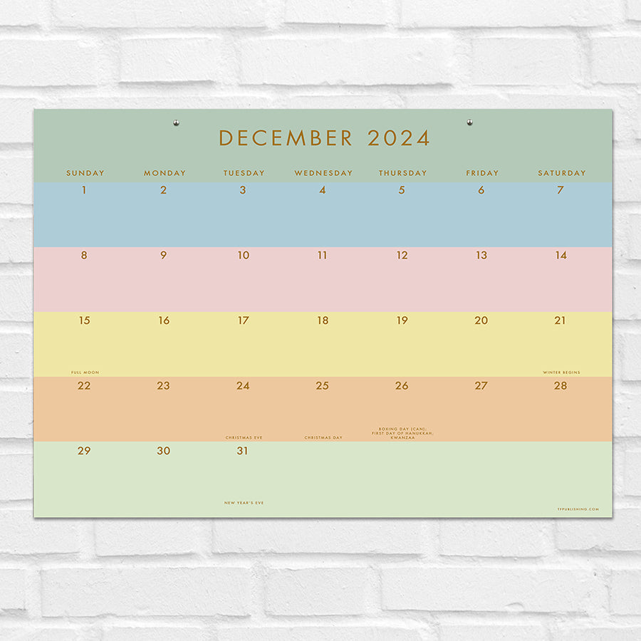 **FINAL SALE** July 2024 - June 2025 Super Stripe Medium Desk Pad Monthly Blotter Calendar