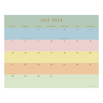 **FINAL SALE** July 2024 - June 2025 Super Stripe Medium Desk Pad Monthly Blotter Calendar