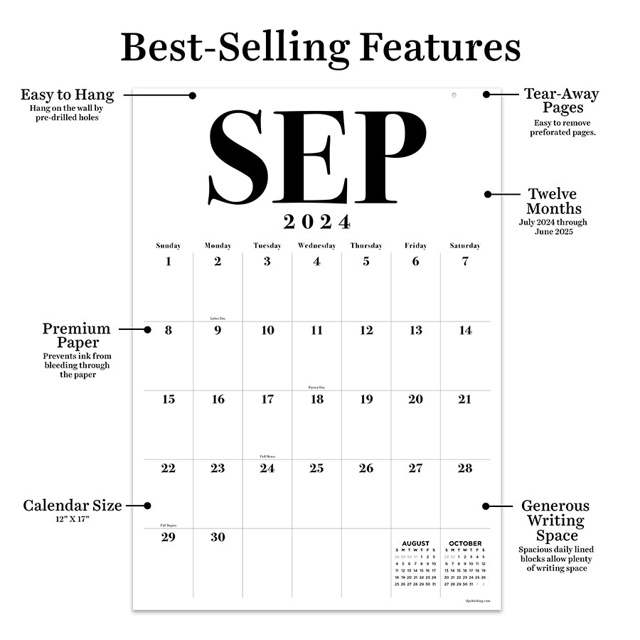 **FINAL SALE** July 2024 - June 2025 Medium Art Poster Wall Calendar