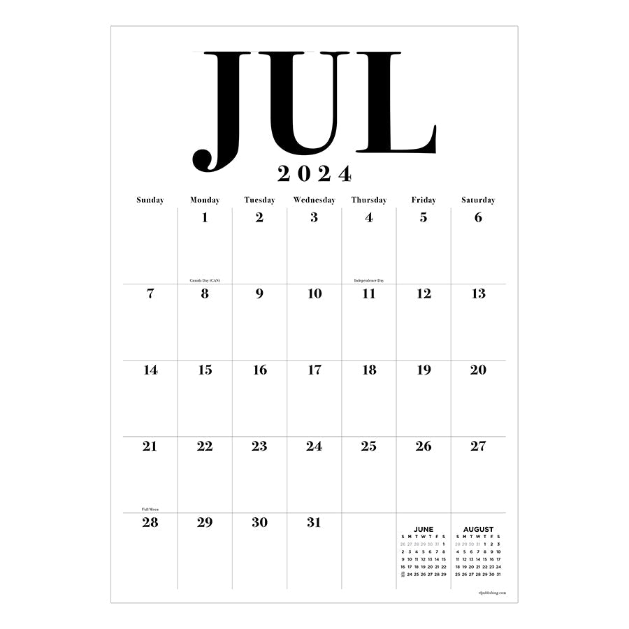 **FINAL SALE** July 2024 - June 2025 Medium Art Poster Wall Calendar