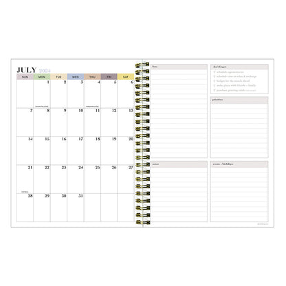 **FINAL SALE** July 2024 - June 2025 Coastal Flowers Medium Weekly Monthly Planner