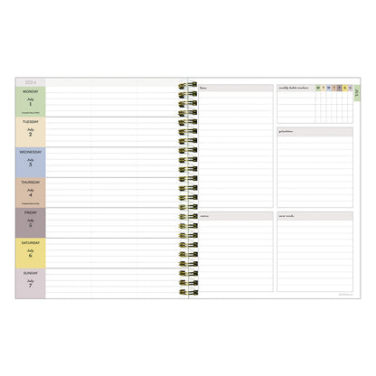 **FINAL SALE** July 2024 - June 2025 Coastal Flowers Medium Weekly Monthly Planner