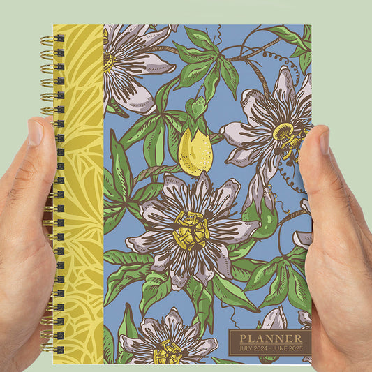 **FINAL SALE** July 2024 - June 2025 Coastal Flowers Medium Weekly Monthly Planner