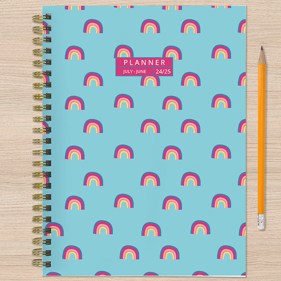 **FINAL SALE** July 2024 - June 2025 Blue Sky Rainbows Medium Weekly Monthly Planner