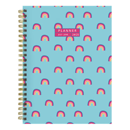 **FINAL SALE** July 2024 - June 2025 Blue Sky Rainbows Medium Weekly Monthly Planner