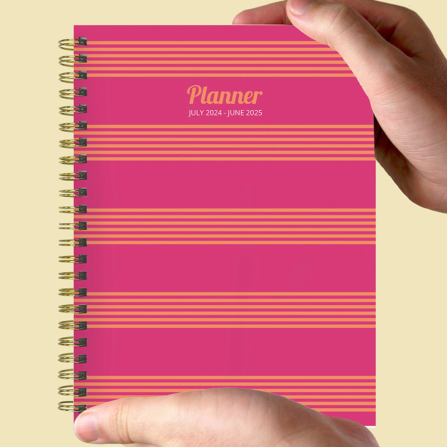 **FINAL SALE** July 2024 - June 2025 Cabana Stripe Medium Weekly Monthly Planner