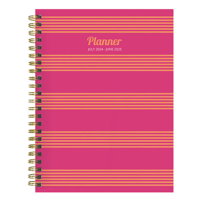 **FINAL SALE** July 2024 - June 2025 Cabana Stripe Medium Weekly Monthly Planner