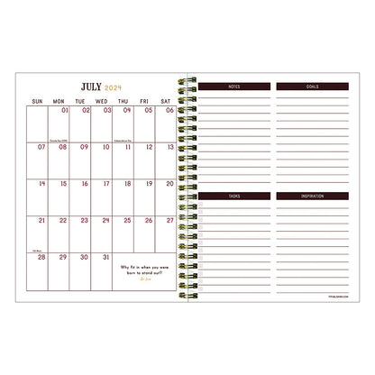 **FINAL SALE** July 2024 - June 2025 Bound Black Medium Weekly Monthly Planner