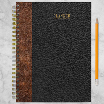 **FINAL SALE** July 2024 - June 2025 Bound Black Medium Weekly Monthly Planner