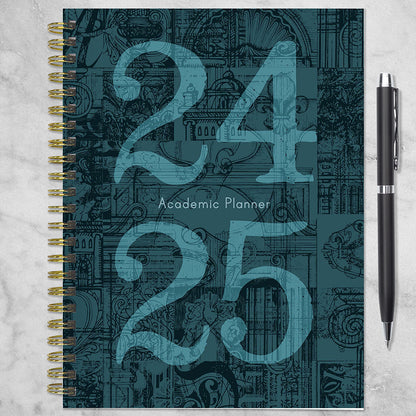 **FINAL SALE** July 2024 - June 2025 Mineral Fleur-de-lis Medium Weekly Monthly Planner