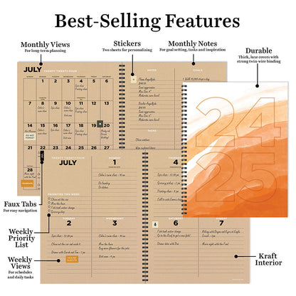 **FINAL SALE** July 2024 - June 2025 Lava Wave Large Weekly Monthly Planner