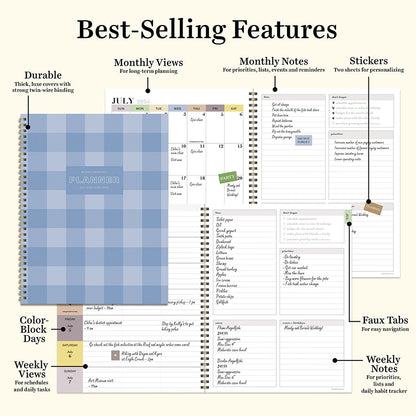 **FINAL SALE** July 2024 - June 2025 Mediterranean Picnic Large Weekly Monthly Planner