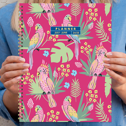 **FINAL SALE** July 2024 - June 2025 Pretty Parrot Large Weekly Monthly Planner