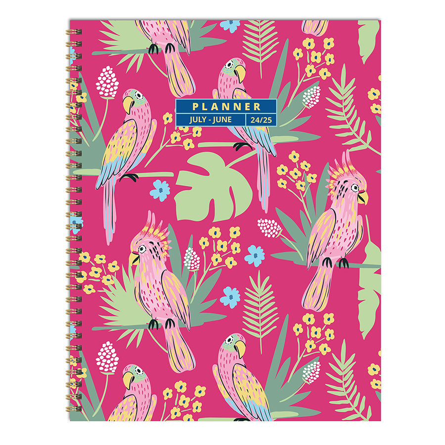 **FINAL SALE** July 2024 - June 2025 Pretty Parrot Large Weekly Monthly Planner