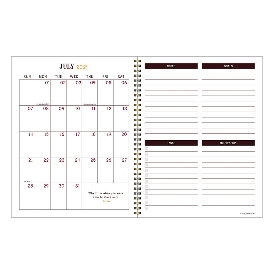 **FINAL SALE** July 2024 - June 2025 Royal Tartan Plaid Large Weekly Monthly Planner