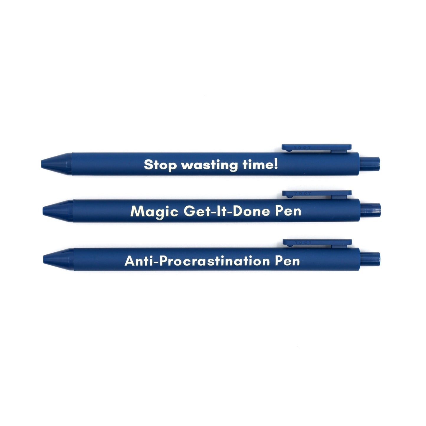 Anti-Procrastination Pen Set 💡 | Gel Click Pen Gift Set | 3 Pens in Navy by The Bullish Store