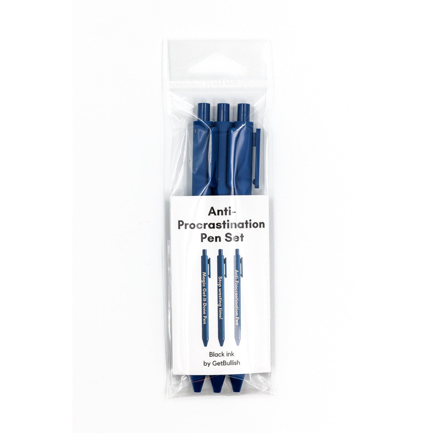 Anti-Procrastination Pen Set 💡 | Gel Click Pen Gift Set | 3 Pens in Navy by The Bullish Store