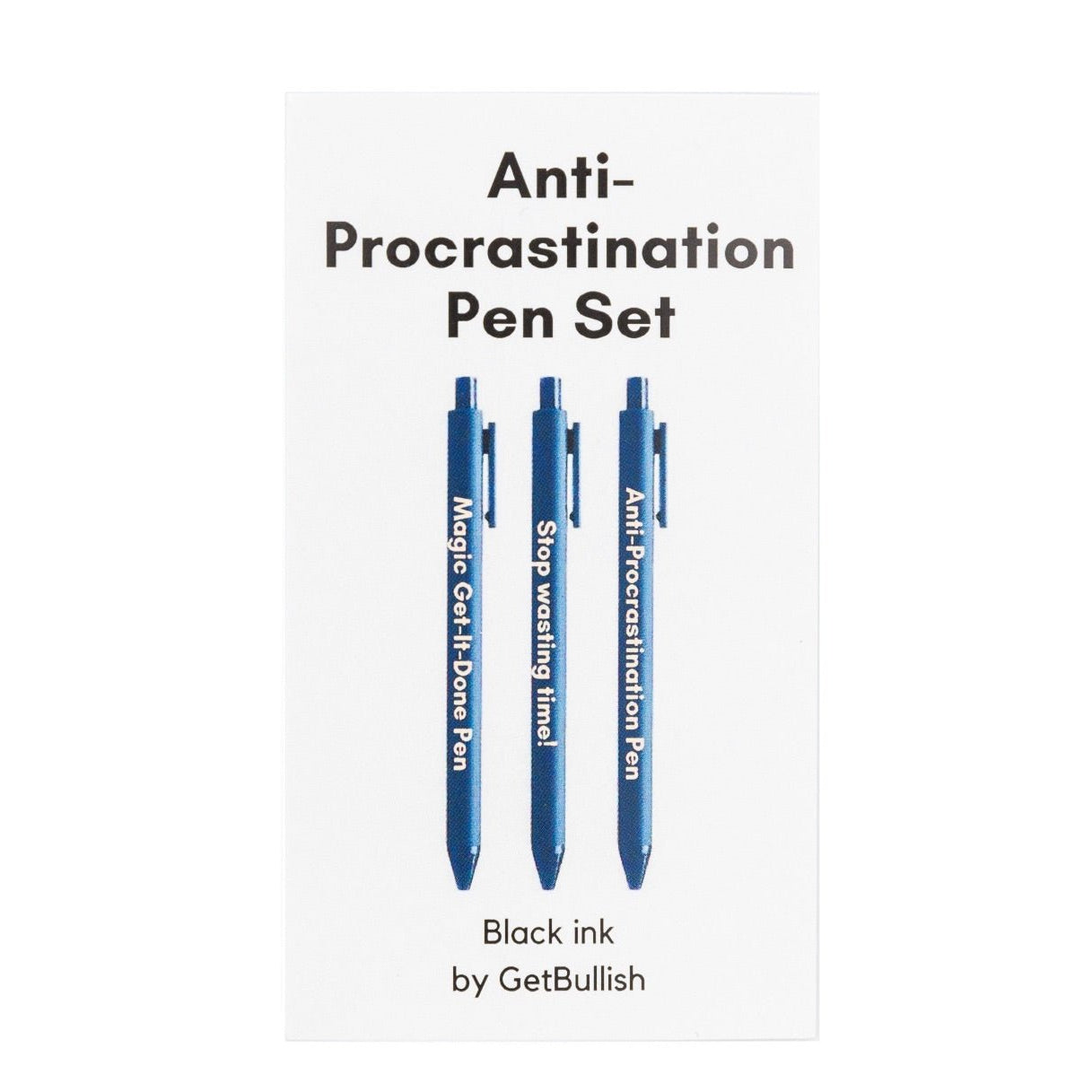 Anti-Procrastination Pen Set 💡 | Gel Click Pen Gift Set | 3 Pens in Navy by The Bullish Store