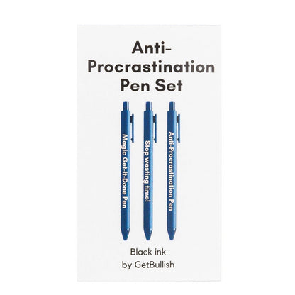 Anti-Procrastination Pen Set 💡 | Gel Click Pen Gift Set | 3 Pens in Navy by The Bullish Store