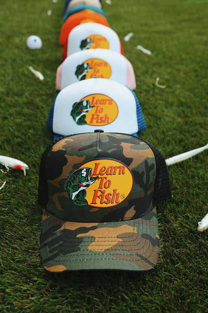 Learn To Fish: Trucker Hat (Camo)