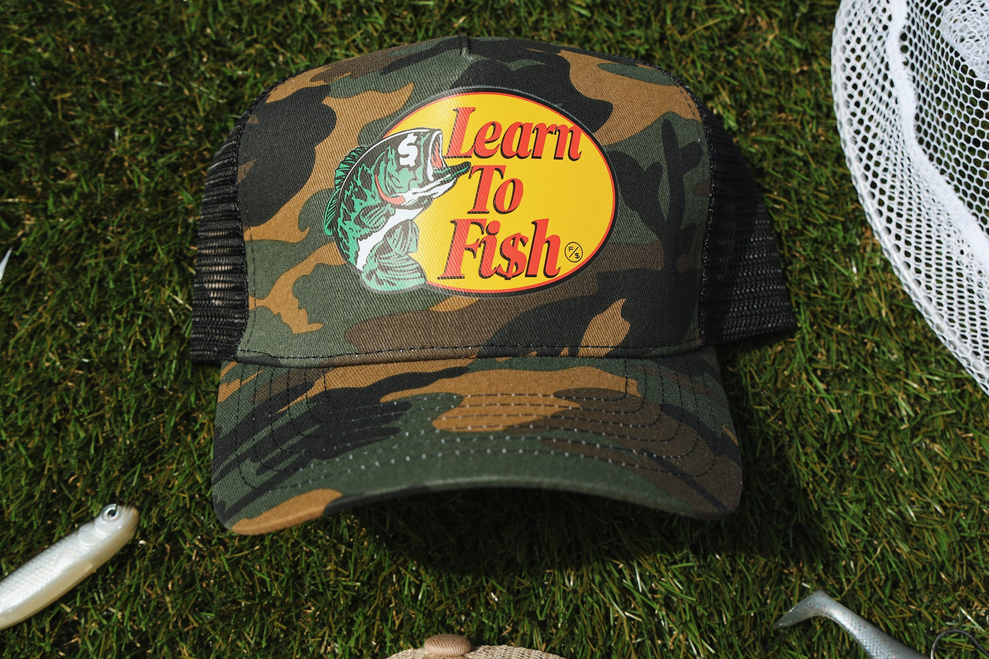 Learn To Fish: Trucker Hat (Camo)