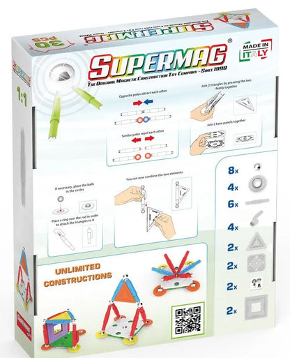 Tinamiri Supermag - House 30 - Magnetic Building Set, Educational construction fun, 30 piece set, Magnet Toys, 0662